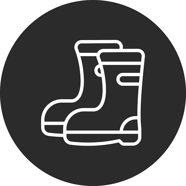 Ilustración del icono vectorial de las botas agrícolas del conjunto de iconos agrícolas
