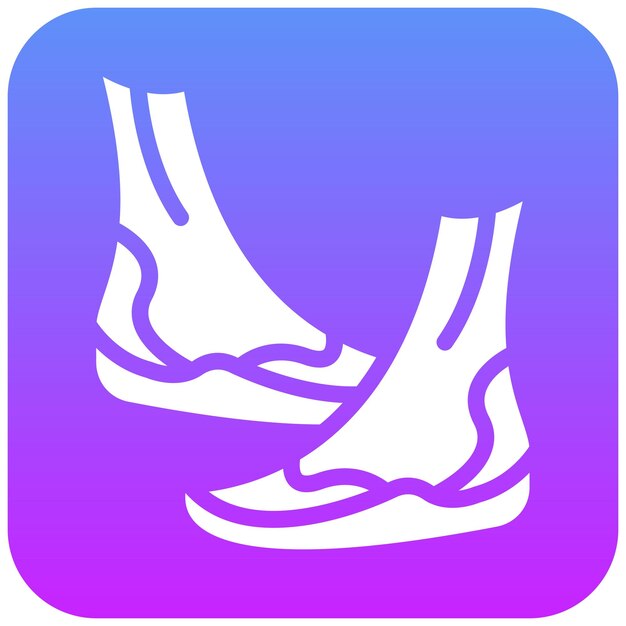 Ilustración del icono vectorial de las botas de buceo del conjunto de iconos de vacaciones y turismo