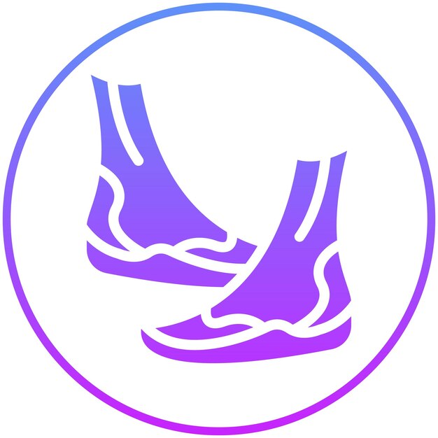 Ilustración del icono vectorial de las botas de buceo del conjunto de iconos de vacaciones y turismo