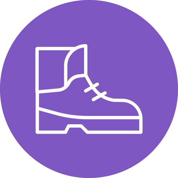 Ilustración del icono vectorial de botas del conjunto de iconos de protección y seguridad