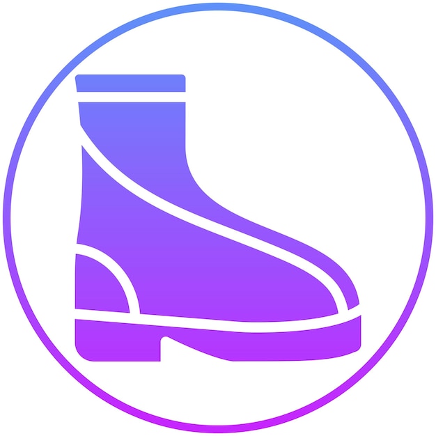 Ilustración del icono vectorial de las botas de goma del conjunto de iconos de pesca