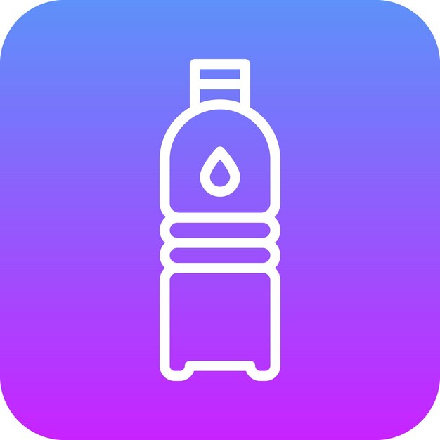 Ilustración del icono vectorial de la botella de agua del conjunto de iconos deportivos