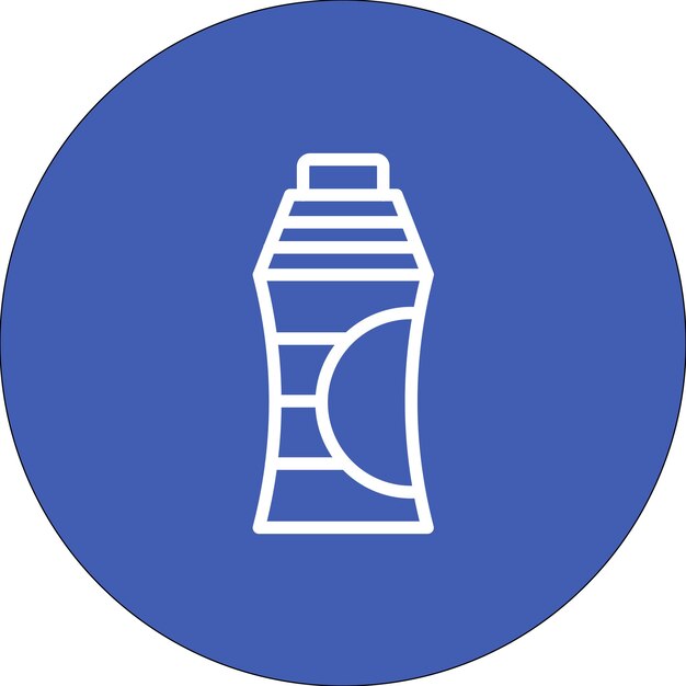 Ilustración del icono vectorial de la botella de agua del conjunto de iconos del gimnasio