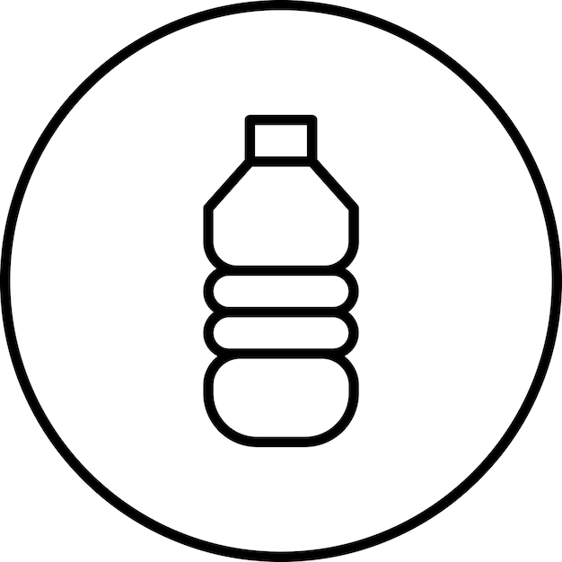Ilustración del icono vectorial de la botella de agua del conjunto de iconos de la mañana y el desayuno