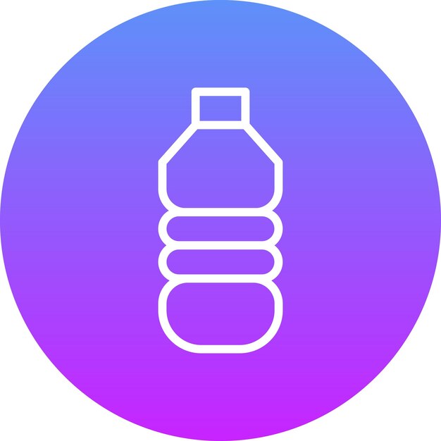 Ilustración del icono vectorial de la botella de agua del conjunto de iconos de la mañana y el desayuno