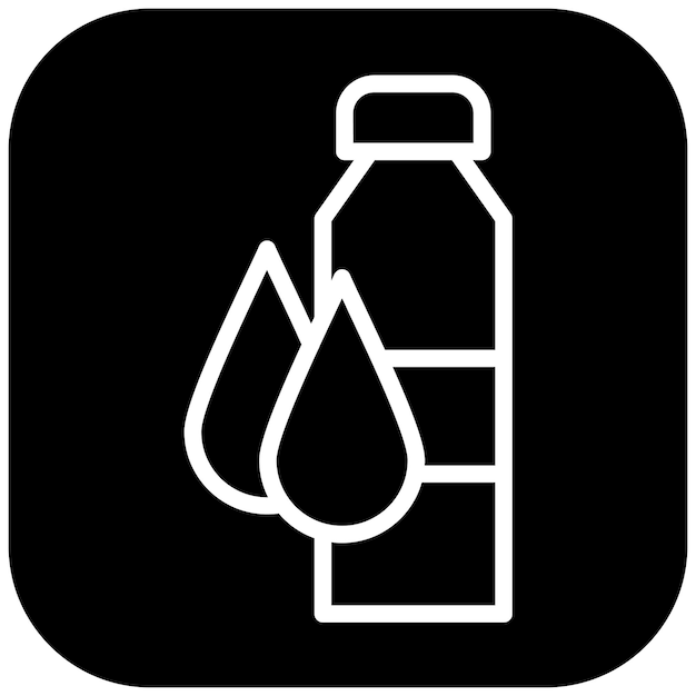 Ilustración del icono vectorial de la botella de agua del conjunto de iconos de Pilates