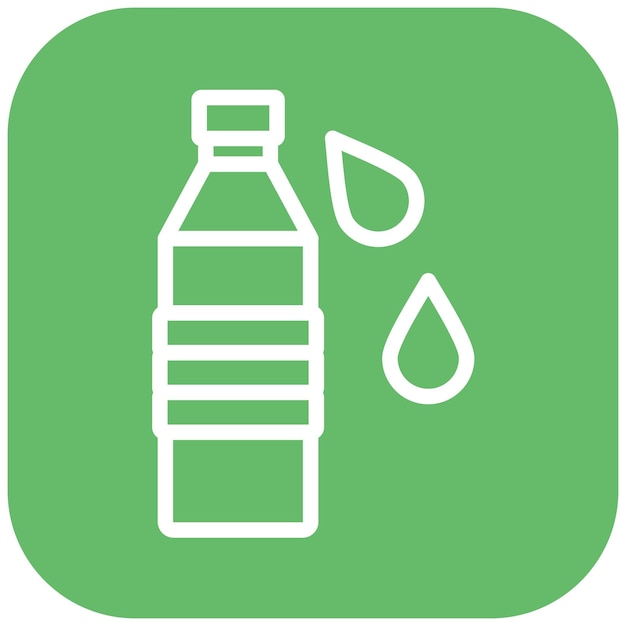Ilustración del icono vectorial de la botella de agua del icono de la peregrinación del Hajj