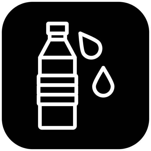Ilustración del icono vectorial de la botella de agua del icono de la peregrinación del Hajj