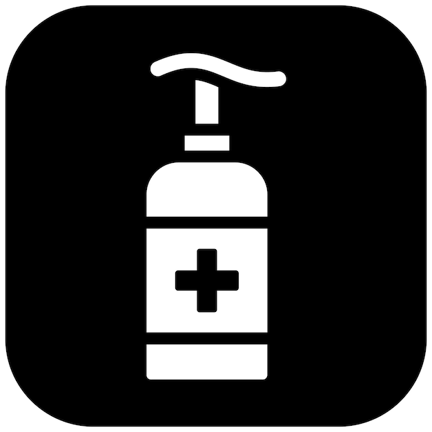 Ilustración del icono vectorial de la botella de desinfectante para manos del conjunto de iconos de enfermedades infecciosas