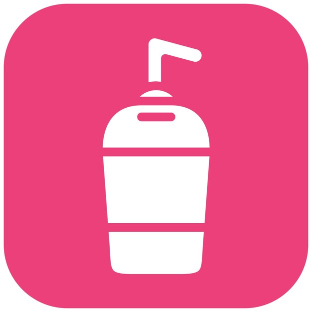 Ilustración del icono vectorial de la botella de lavado del conjunto de iconos del laboratorio