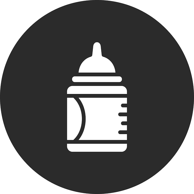 Ilustración del icono vectorial de la botella de leche del conjunto de iconos de bebés