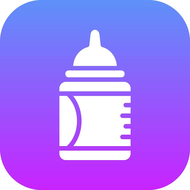 Ilustración del icono vectorial de la botella de leche del conjunto de iconos de bebés