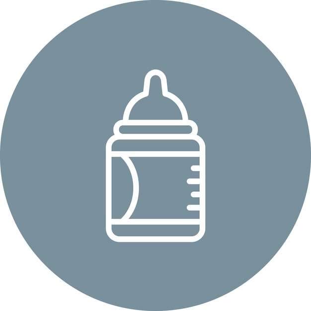 Ilustración del icono vectorial de la botella de leche del conjunto de iconos de bebés