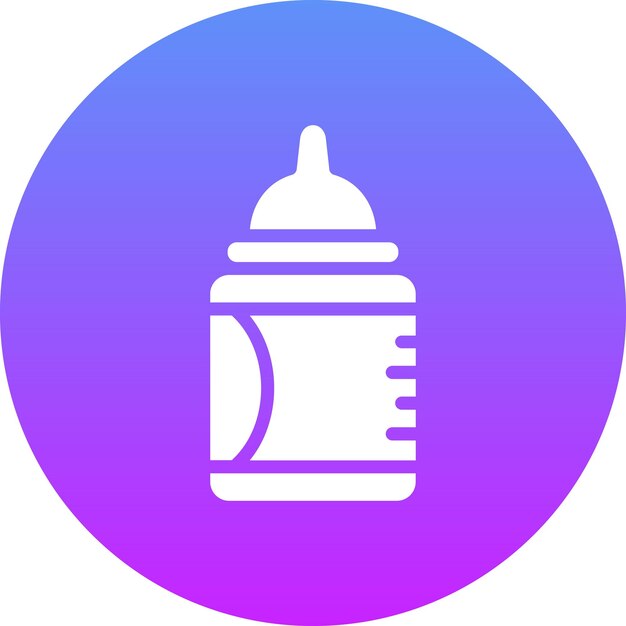 Ilustración del icono vectorial de la botella de leche del conjunto de iconos de bebés