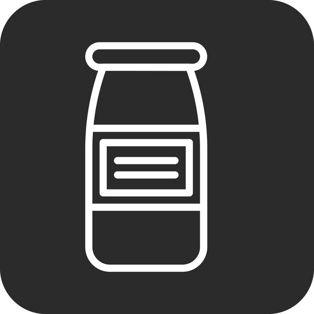 Ilustración del icono vectorial de la botella de leche del conjunto de iconos de la mañana y el desayuno