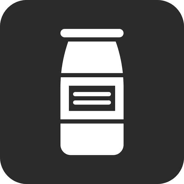 Ilustración del icono vectorial de la botella de leche del conjunto de iconos de la mañana y el desayuno