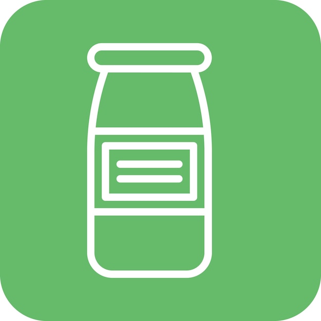 Ilustración del icono vectorial de la botella de leche del conjunto de iconos de la mañana y el desayuno
