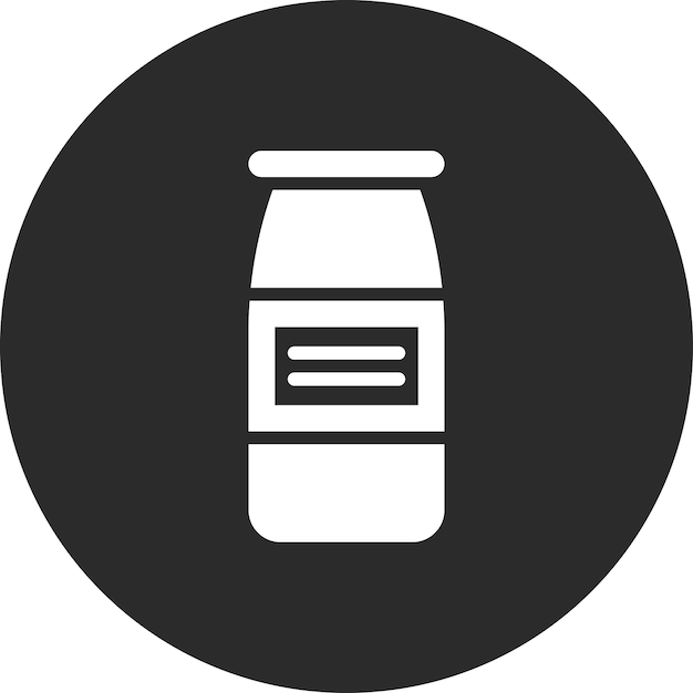 Ilustración del icono vectorial de la botella de leche del conjunto de iconos de la mañana y el desayuno