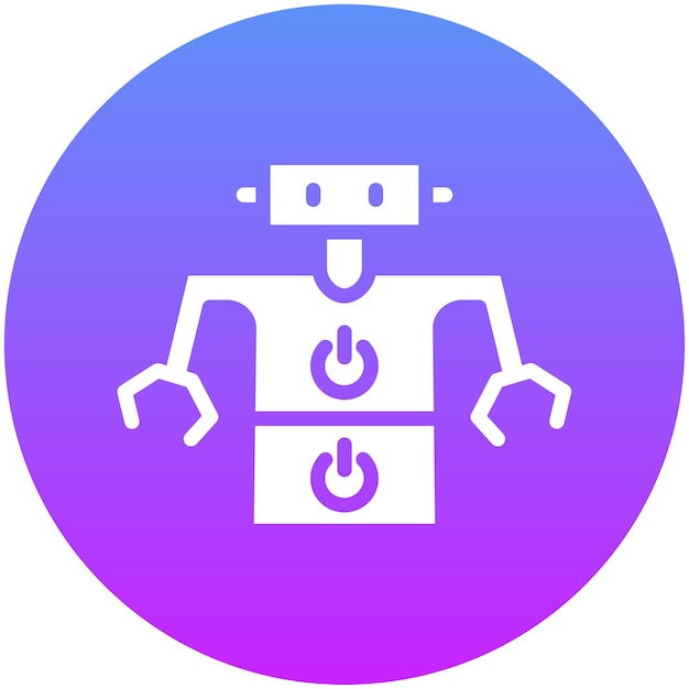 Ilustración del icono vectorial del botón de parada de inicio del conjunto de iconos de robótica