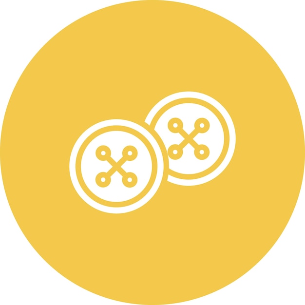 Ilustración del icono vectorial del botón de ropa del conjunto de iconos de costura