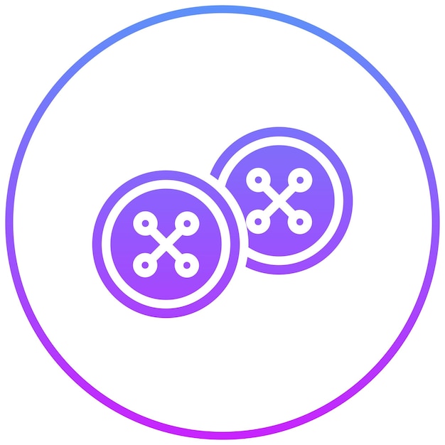 Ilustración del icono vectorial del botón de ropa del conjunto de iconos de costura