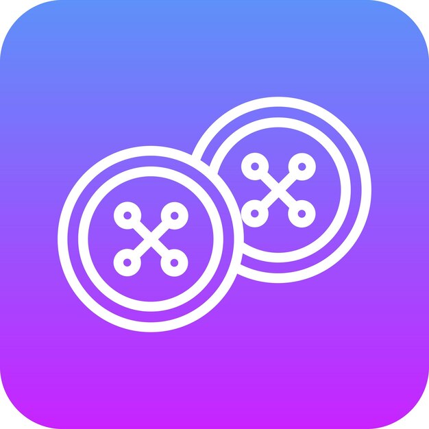 Ilustración del icono vectorial del botón de ropa del conjunto de iconos de costura