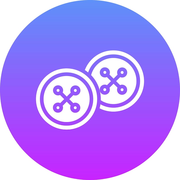 Ilustración del icono vectorial del botón de ropa del conjunto de iconos de costura