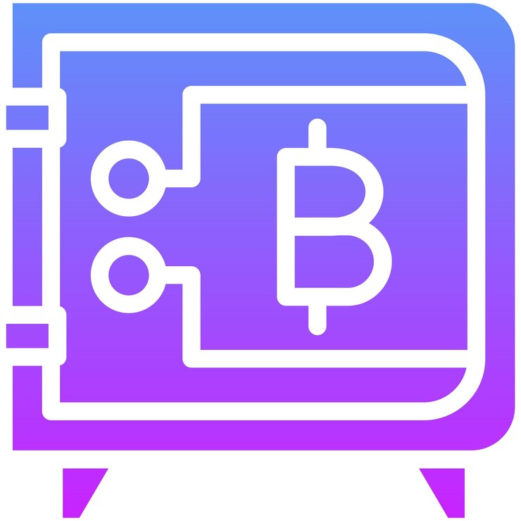 Vector ilustración del icono vectorial de la bóveda criptográfica del conjunto de iconos de la criptomoneda
