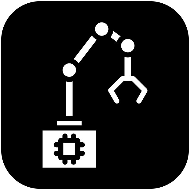 Ilustración del icono vectorial del brazo biónico del conjunto de iconos de robótica