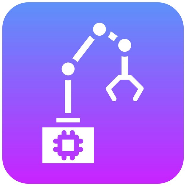 Ilustración del icono vectorial del brazo biónico del conjunto de iconos de robótica