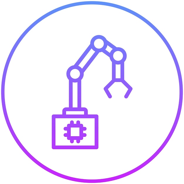 Ilustración del icono vectorial del brazo biónico del conjunto de iconos de robótica