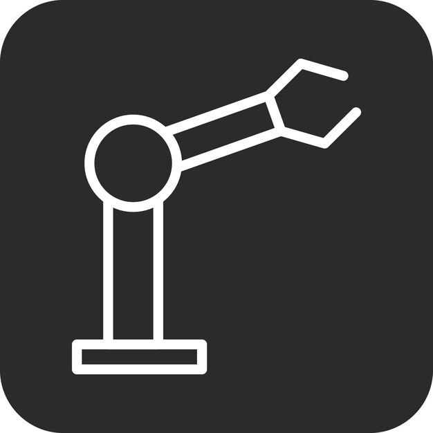 Ilustración del icono vectorial del brazo robótico del conjunto de iconos de ingeniería