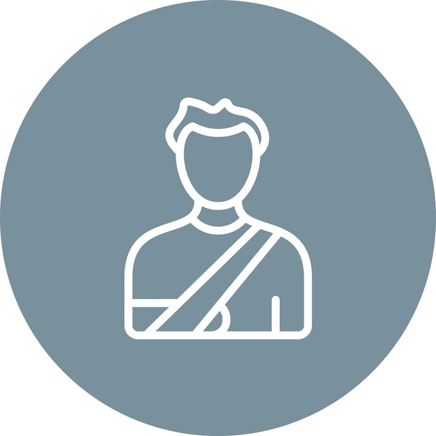 Ilustración del icono vectorial del brazo roto del conjunto de iconos de medicina