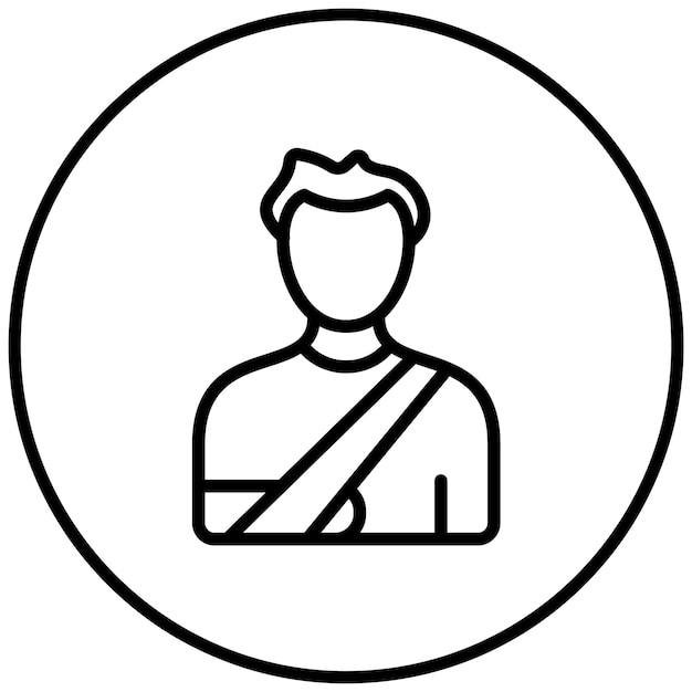 Ilustración del icono vectorial del brazo roto del conjunto de iconos de medicina