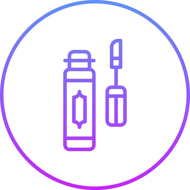 Ilustración del icono vectorial de brillo de los labios del conjunto de iconos de cosméticos
