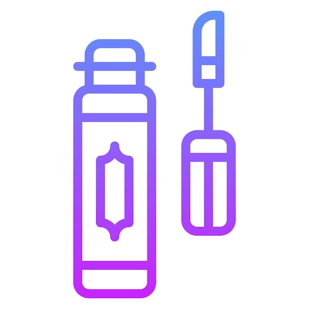 Ilustración del icono vectorial de brillo de los labios del conjunto de iconos de cosméticos