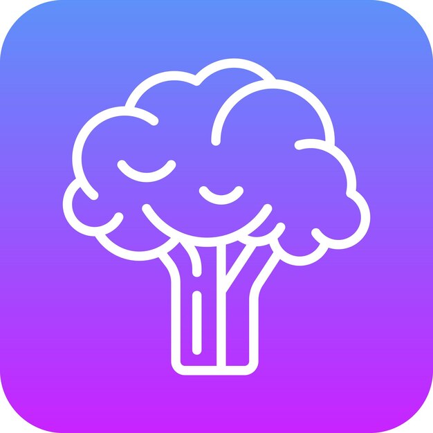 Ilustración del icono vectorial de brócoli del conjunto de iconos de frutas y verduras