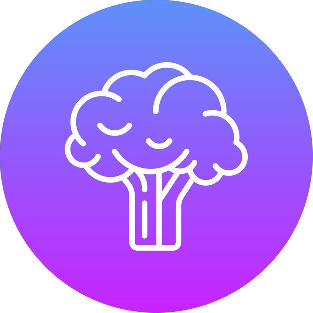 Ilustración del icono vectorial de brócoli del conjunto de iconos de frutas y verduras