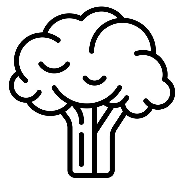 Ilustración del icono vectorial de brócoli del conjunto de iconos de frutas y verduras