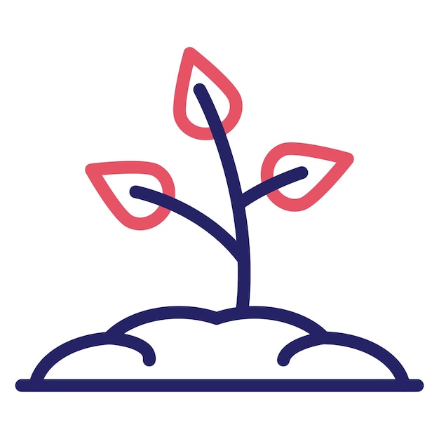 Ilustración del icono vectorial de brotes del conjunto de iconos de primavera