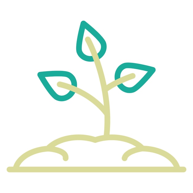 Ilustración del icono vectorial de brotes del conjunto de iconos de primavera