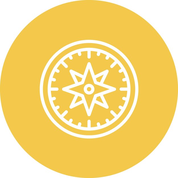 Ilustración del icono vectorial de la brújula del conjunto de iconos del desierto