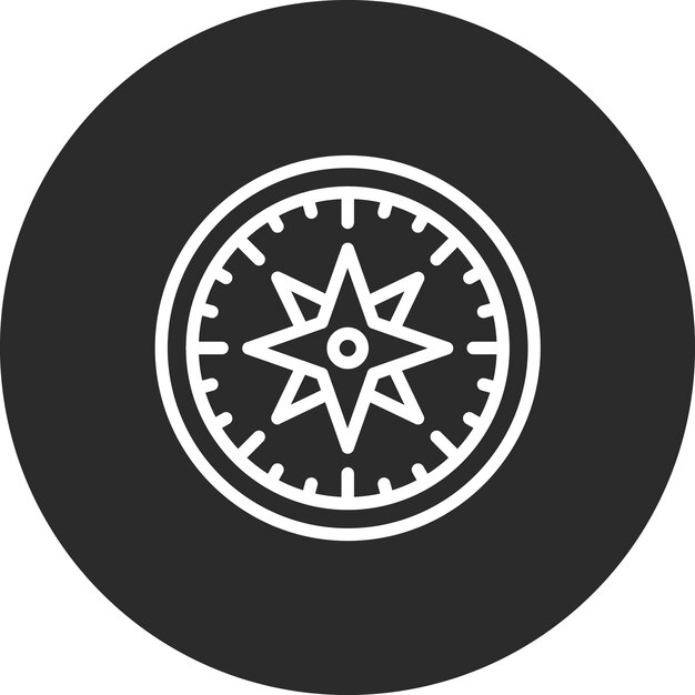 Ilustración del icono vectorial de la brújula del conjunto de iconos del desierto