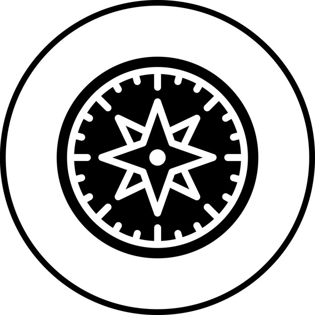 Ilustración del icono vectorial de la brújula del conjunto de iconos del desierto