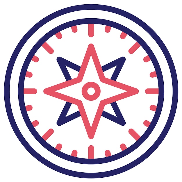 Ilustración del icono vectorial de la brújula del conjunto de iconos del desierto