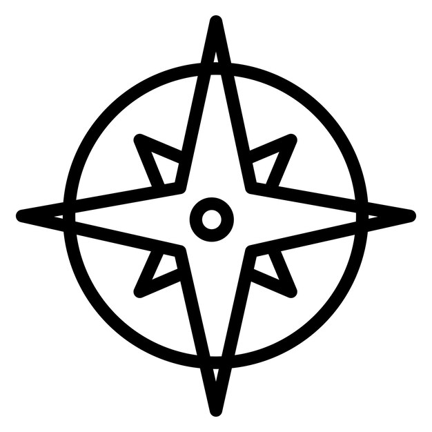 Ilustración del icono vectorial de la brújula del conjunto de iconos de la historia