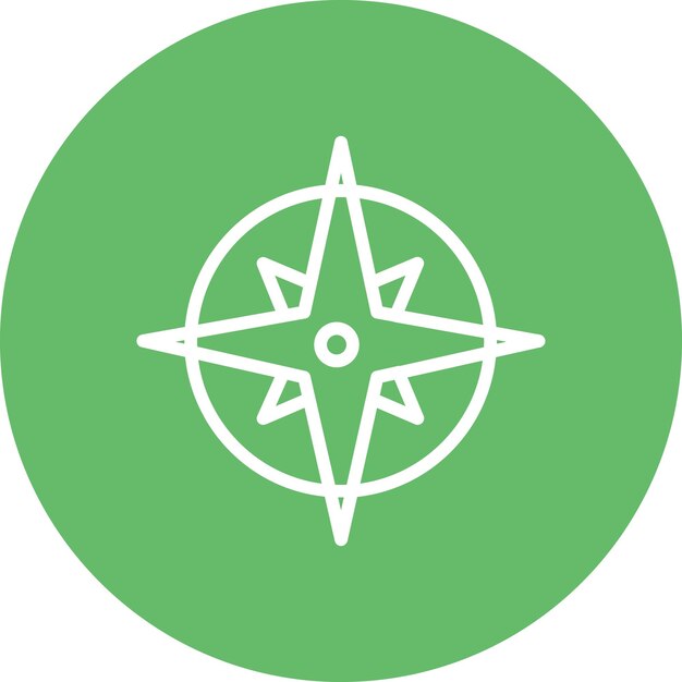 Ilustración del icono vectorial de la brújula del conjunto de iconos de la historia