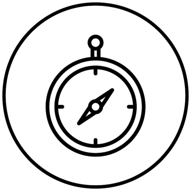 Ilustración del icono vectorial de la brújula del conjunto de iconos de Outdoor Fun