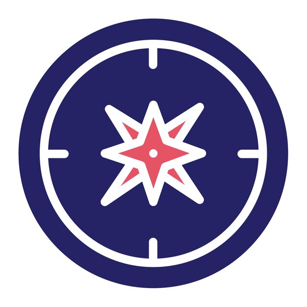 Ilustración del icono vectorial de la brújula del conjunto de iconos de Pirata
