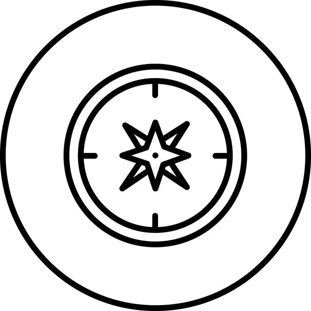Ilustración del icono vectorial de la brújula del conjunto de iconos de Pirata